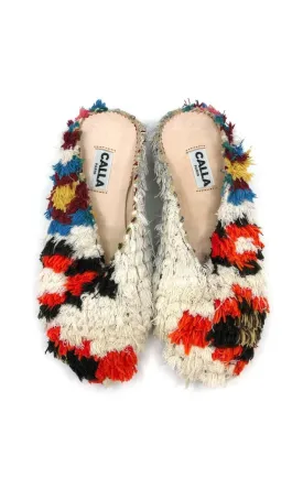 Aili Babouche “Ermioni” Mules In Colors Cream, Orange, & Brown (Size 40)