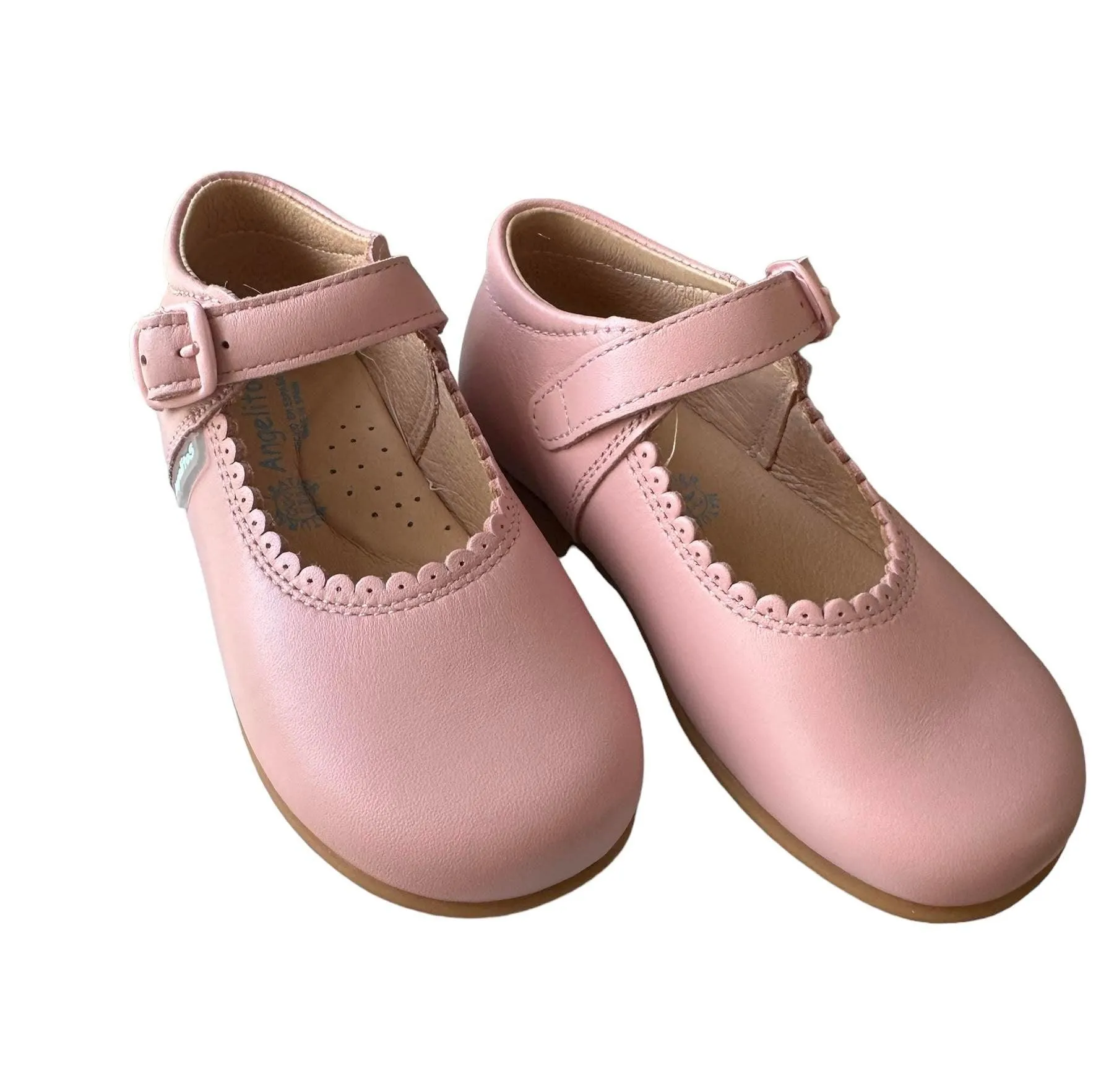 Angelitos - Girls Pink Leather Mary Jane Shoes