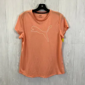 Athletic Top Short Sleeve By Puma In Orange, Size: M