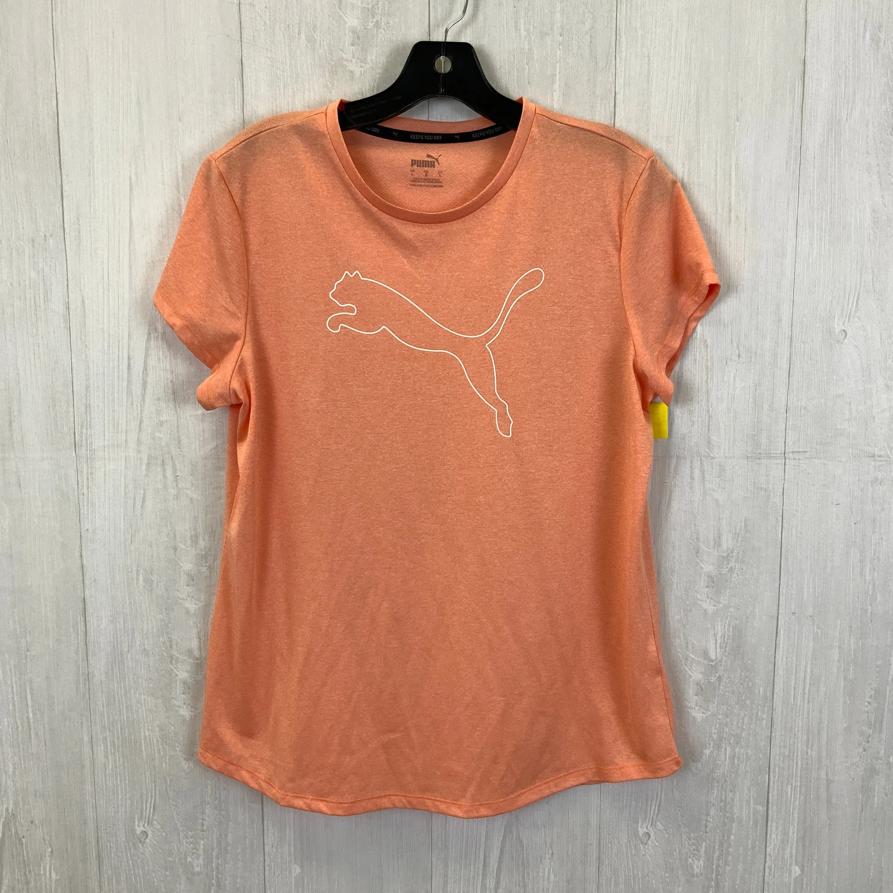 Athletic Top Short Sleeve By Puma In Orange, Size: M