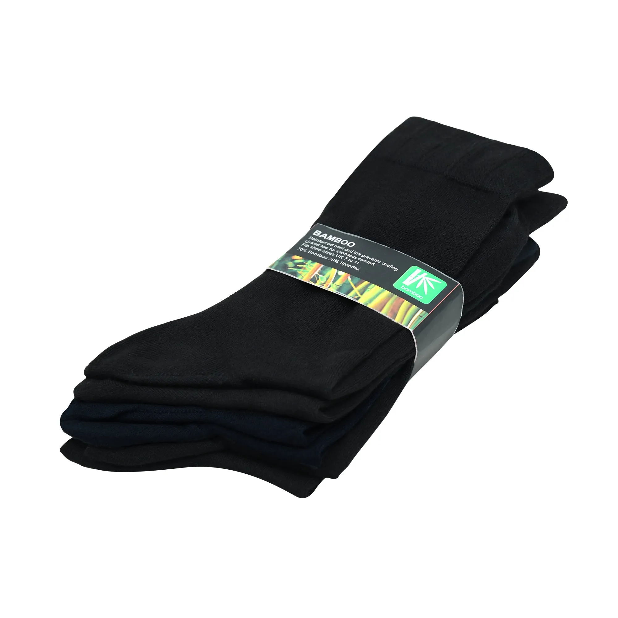 Balenzia Men's Bamboo Black Crew Socks | Pack of 3