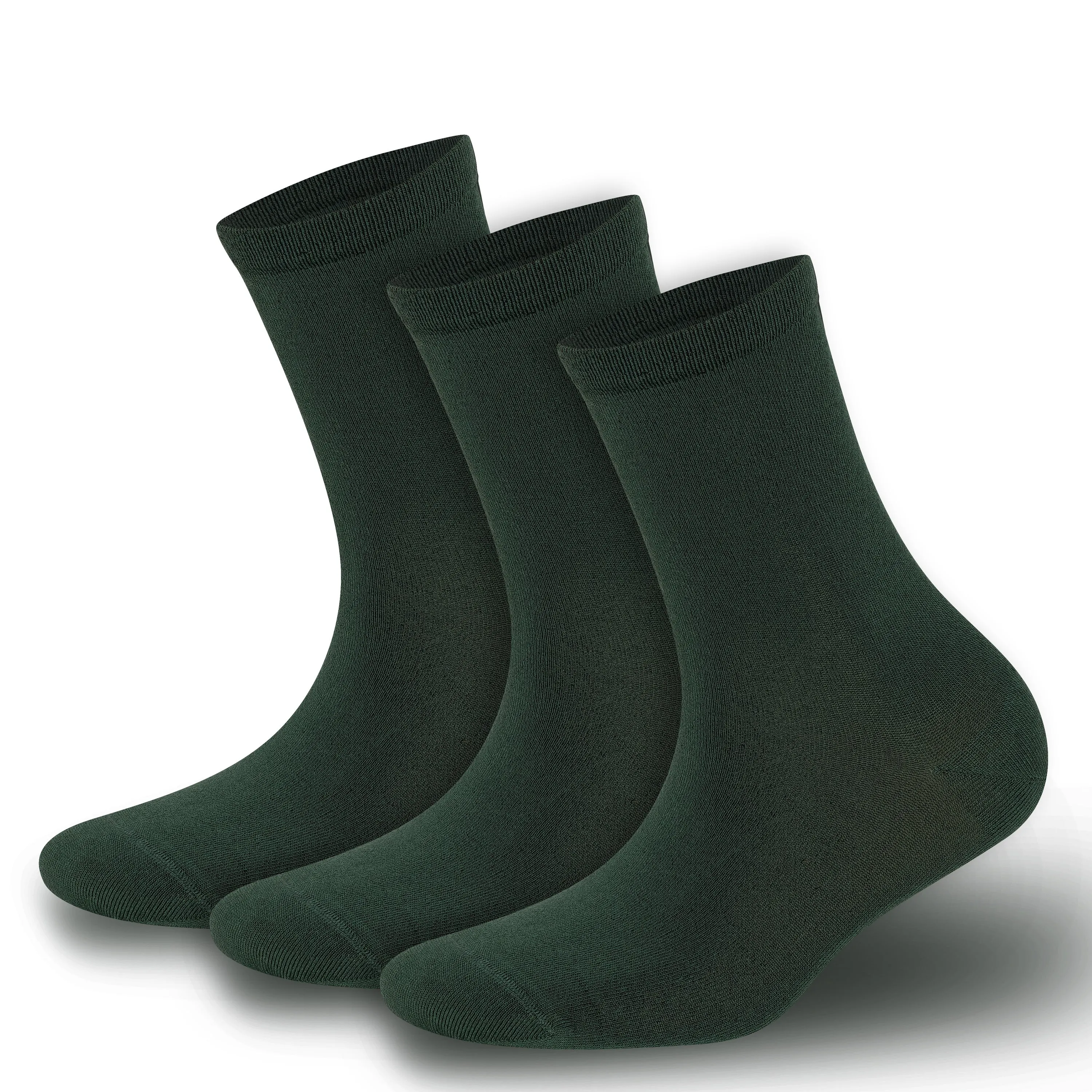 BAMBOOVEN Womens Rayon Made From Bamboo Dress Socks, Thin Soft Crew Socks 3 Pairs
