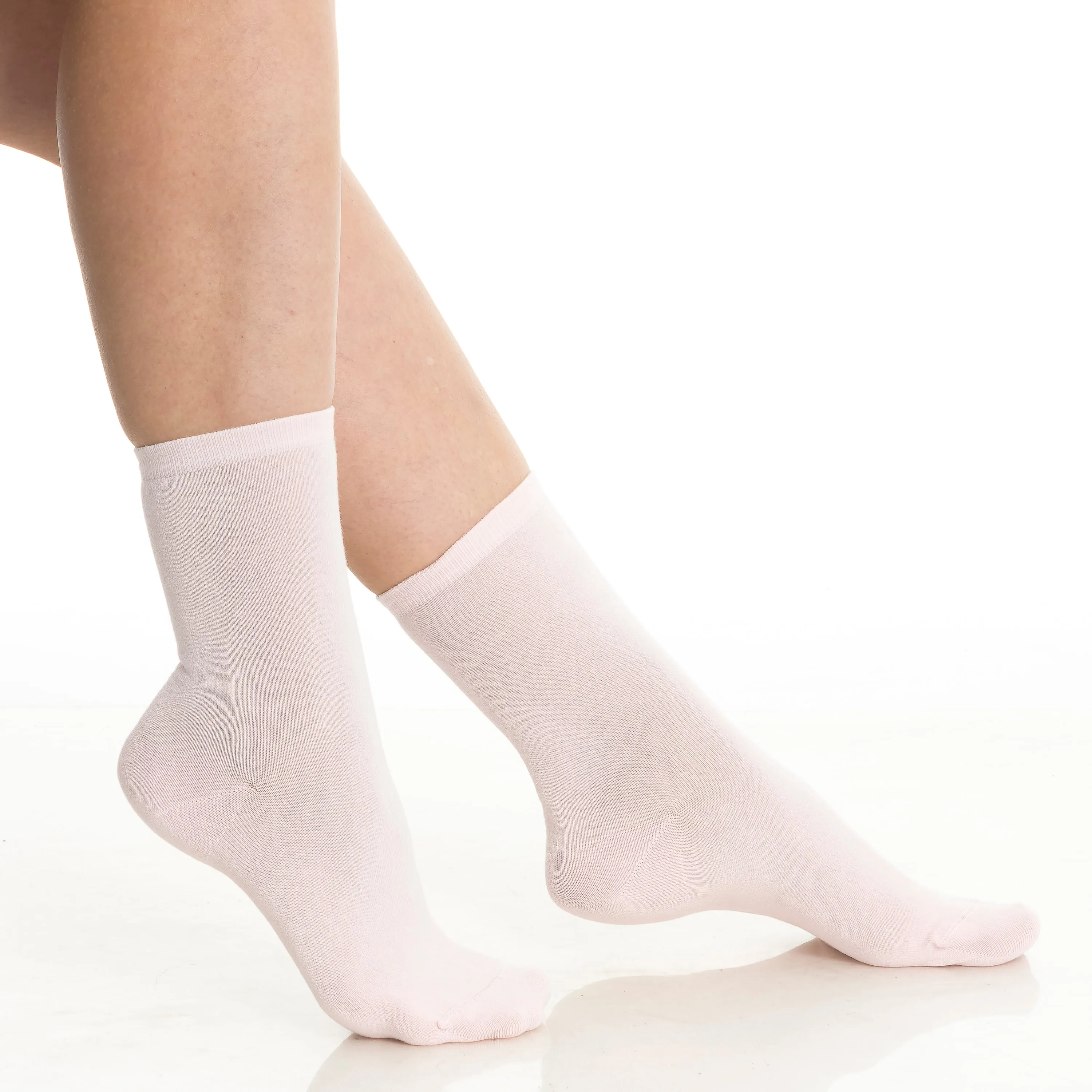 BAMBOOVEN Womens Rayon Made From Bamboo Dress Socks, Thin Soft Crew Socks 3 Pairs