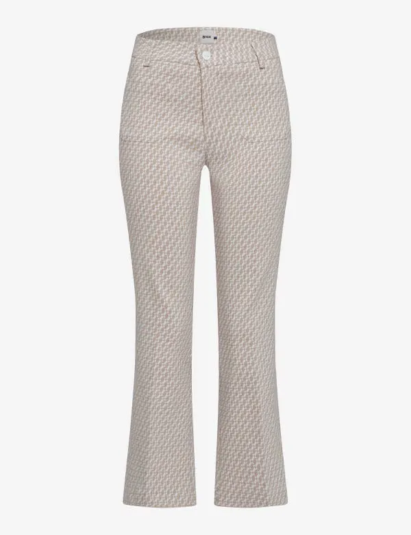 Brax Shakira S Beige Pattern 7/8 Bootcut Trousers