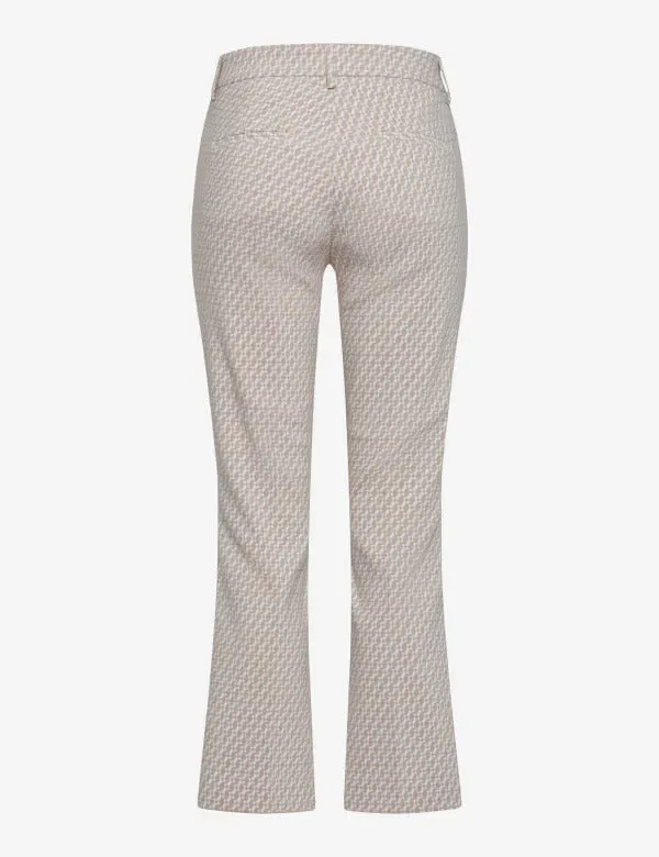 Brax Shakira S Beige Pattern 7/8 Bootcut Trousers