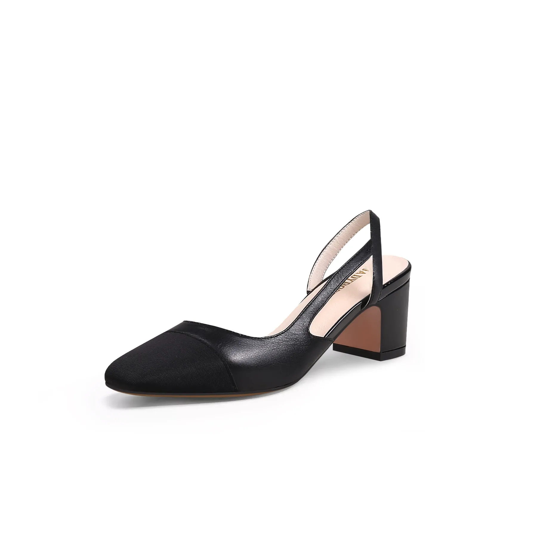 Cap Toe Block Heel Slingback Sandals