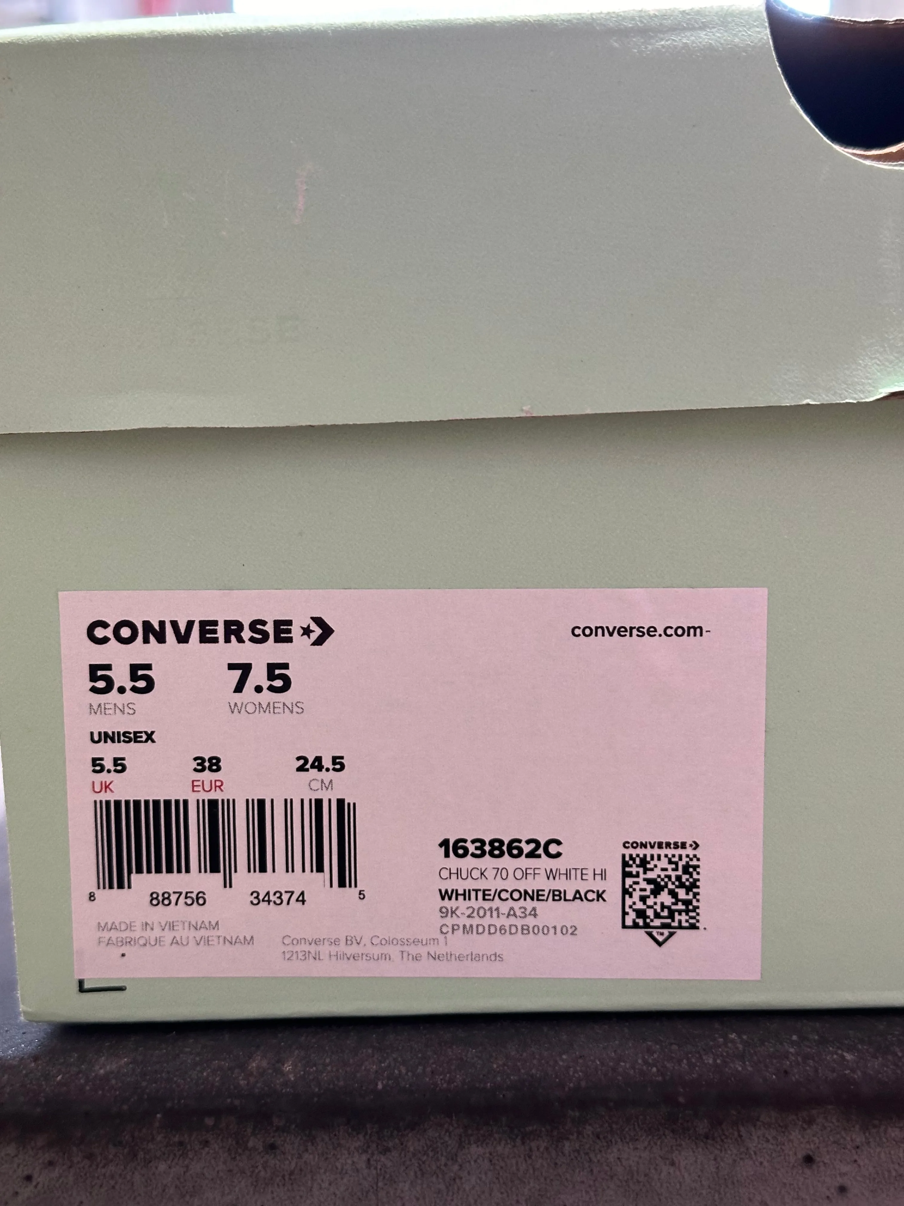 Converse Chuck Taylor All Star 70 Hi - Off-White Size 5.5