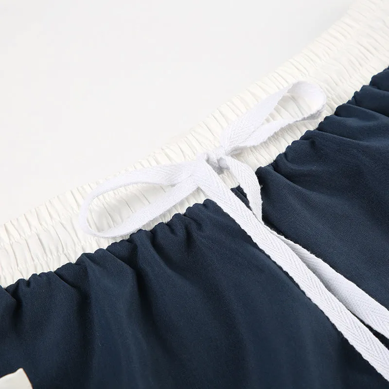 Drawstring Side-Tie Cargo Shorts