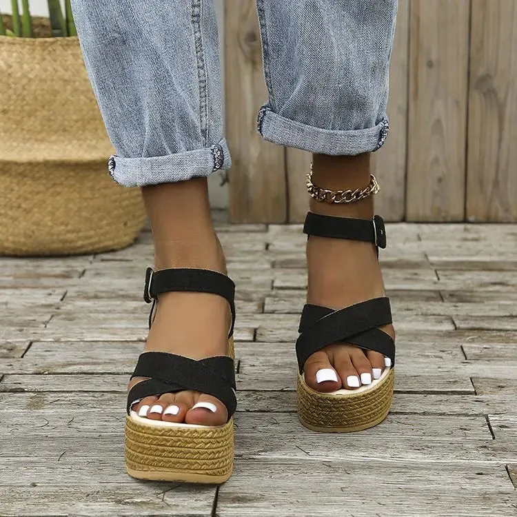 Elegant Buckle Wedges