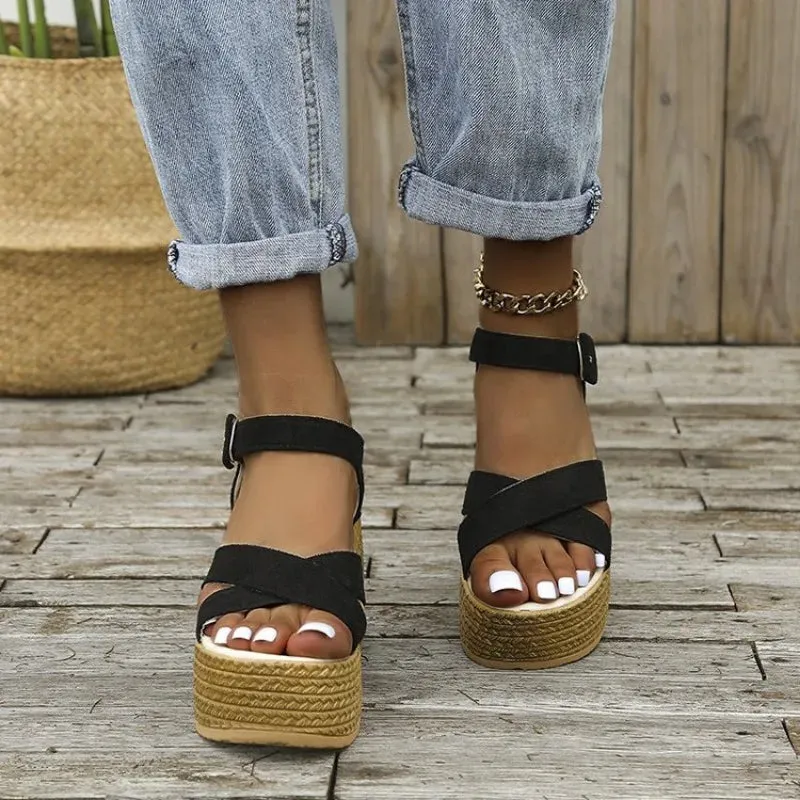 Elegant Buckle Wedges