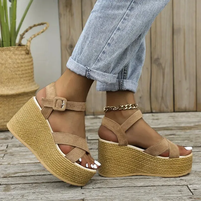 Elegant Buckle Wedges