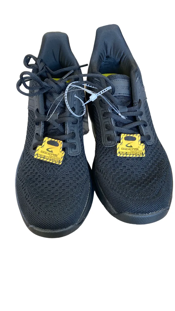 Geers All-Black Comfort Foam Slip-Resistant Shoes D7712-SR-W