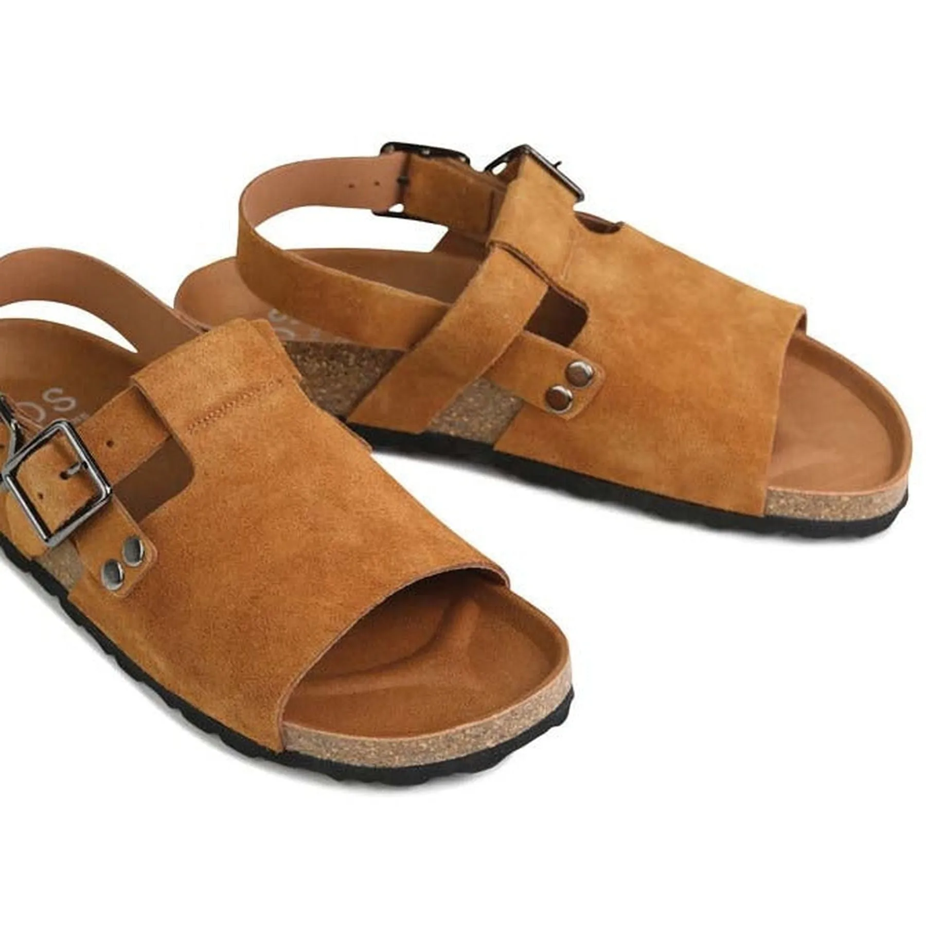 GIANN CROSSOVER STRAP SANDALS LEATHER