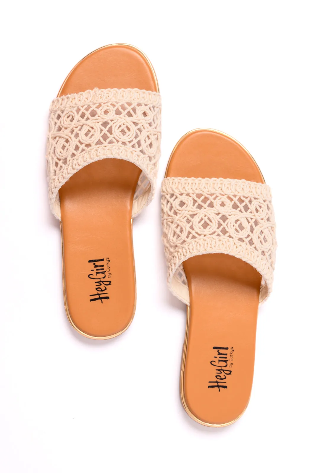 Hey Girl Crochet Beach Sandals in Natural