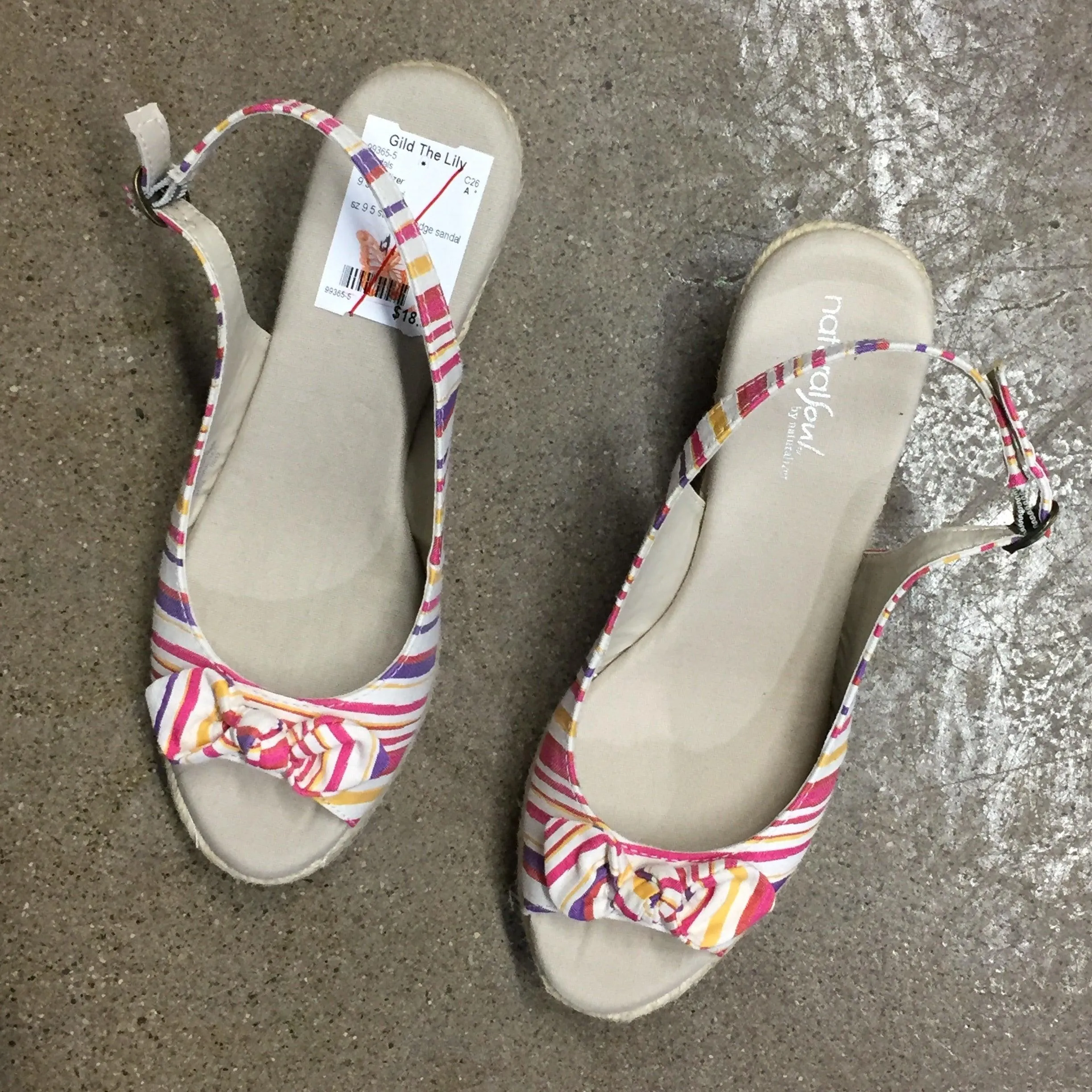 Naturalizer Striped Wedges, Size 9.5