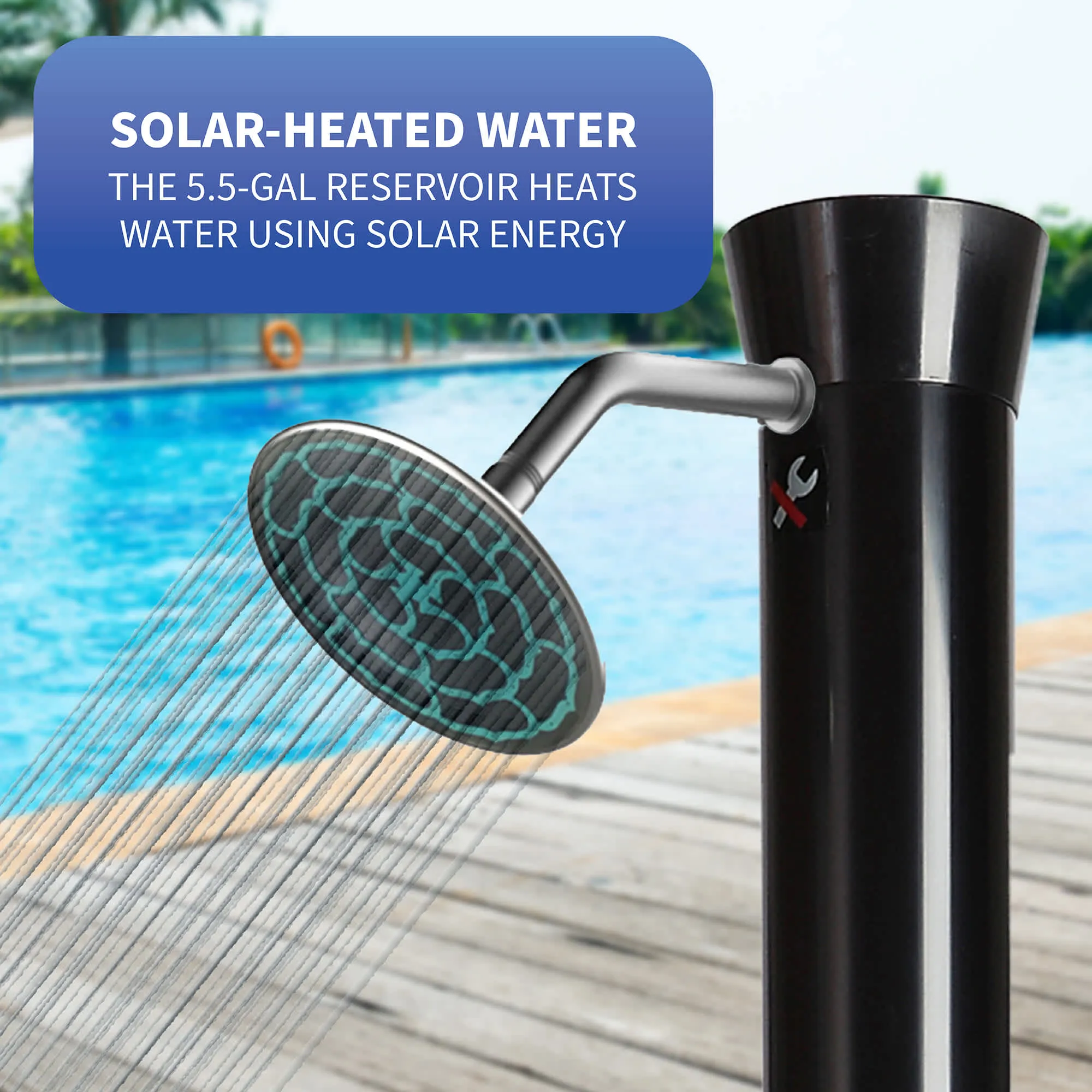 Outdoor Solar Shower with Base