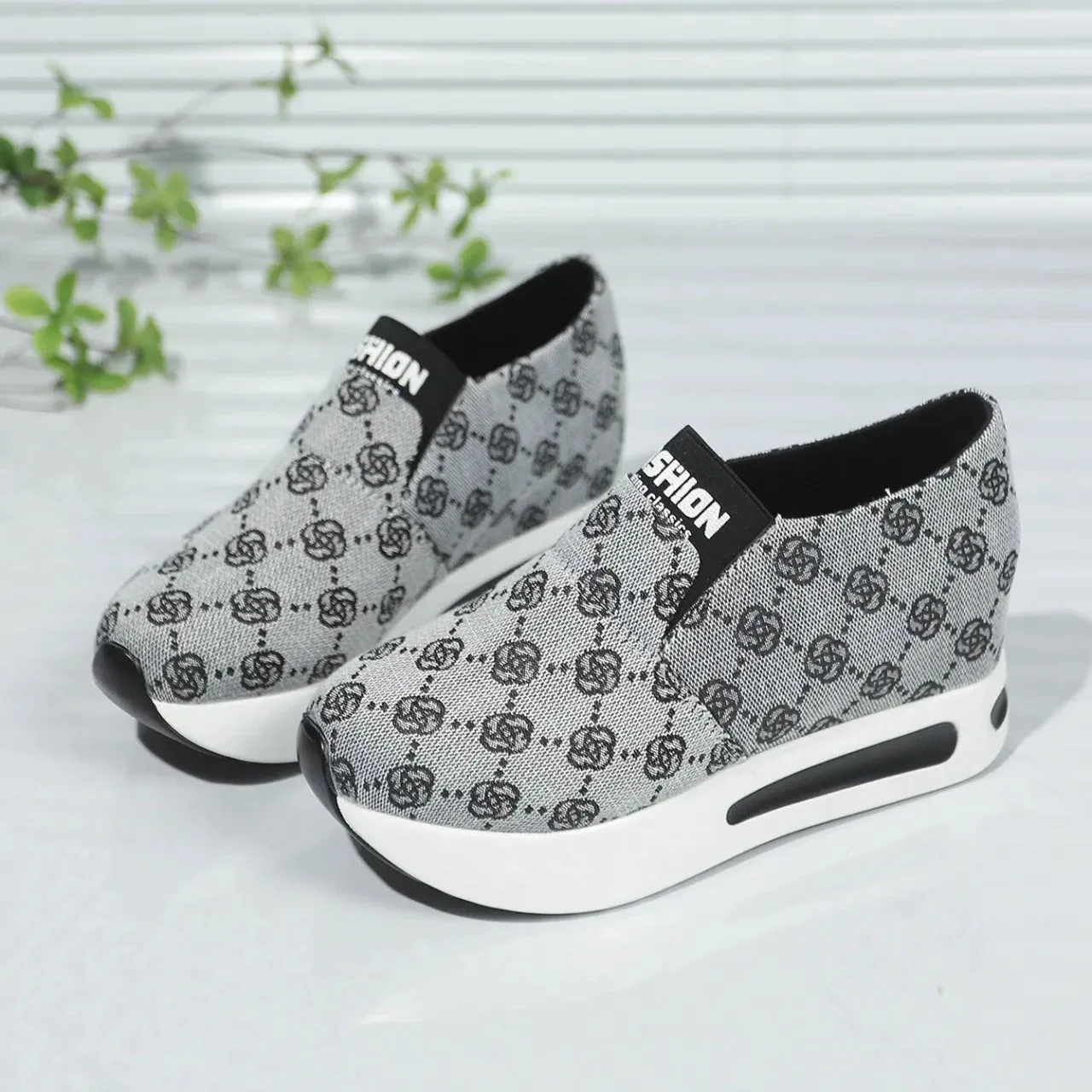 Patterened Platform Sneakers