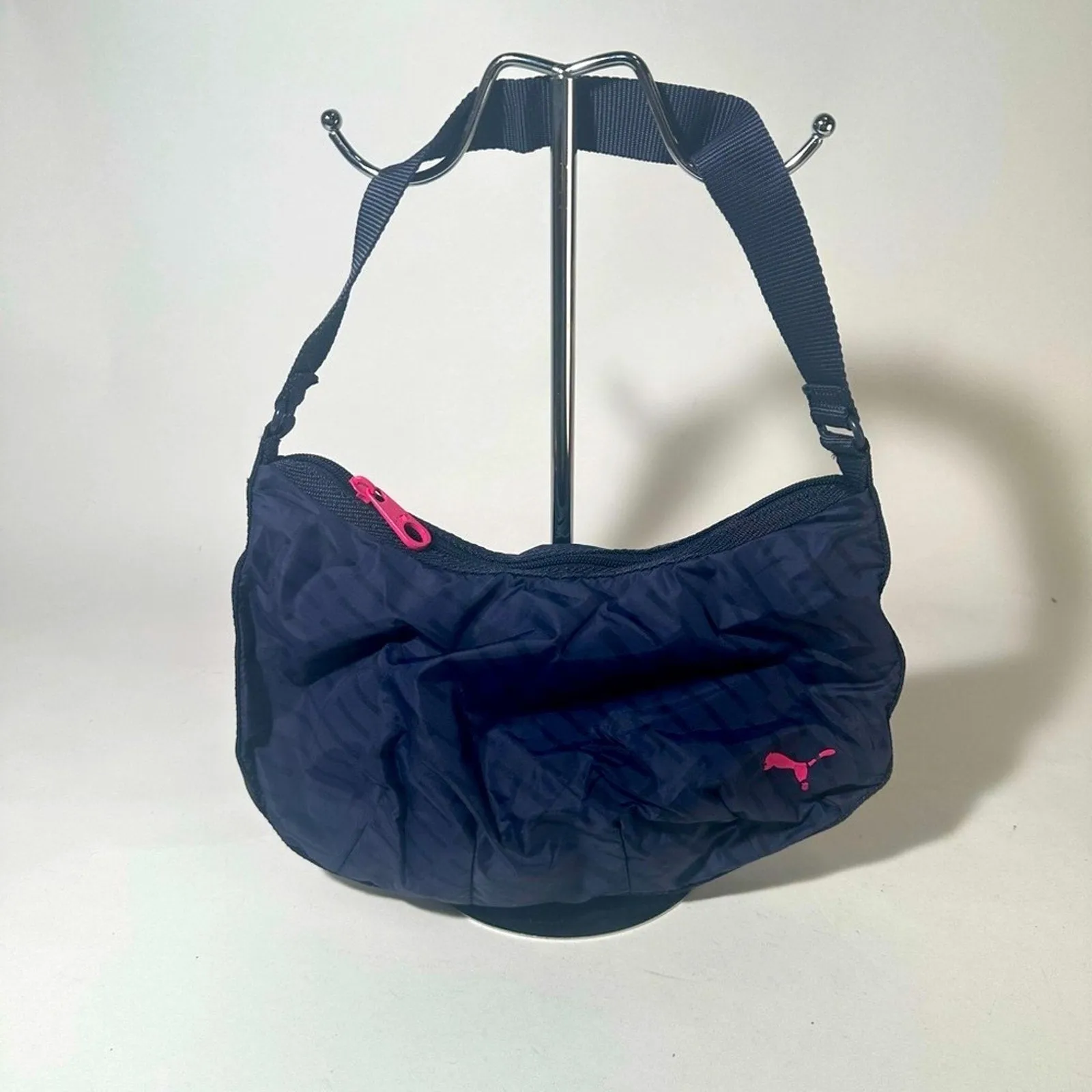 Puma Black and Pink Crescent Shoulder Bag