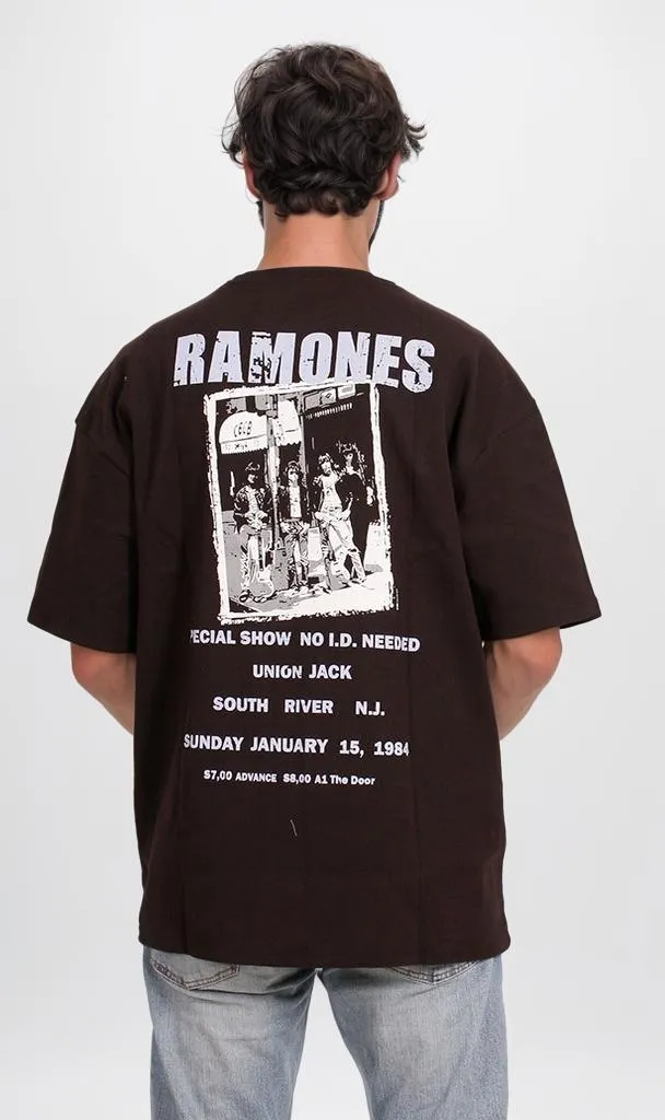 R204824 - Ramones Band Graphic Oversized T-Shirt  Black