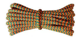 Round 4 mm Orange and Jade boot laces for walking and casual boots