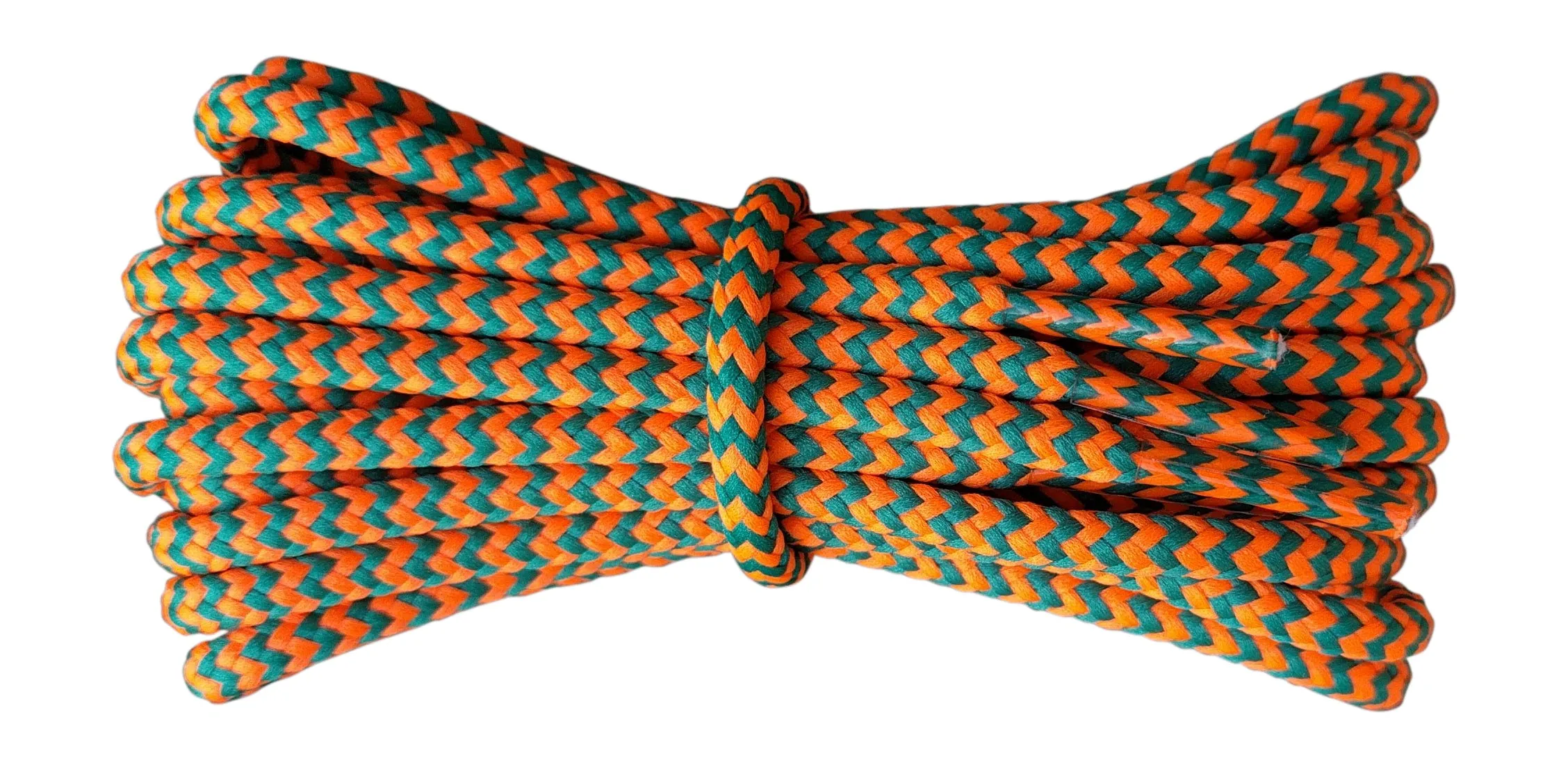 Round 4 mm Orange and Jade boot laces for walking and casual boots