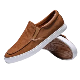 Slip-On Men's Casual Smooth Leather Sneakers