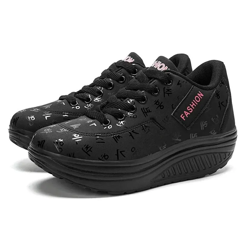 Sneakers med snrning i plattform fr kvinnor