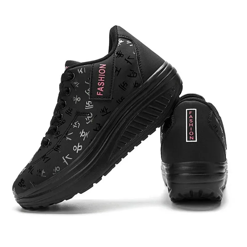 Sneakers med snrning i plattform fr kvinnor