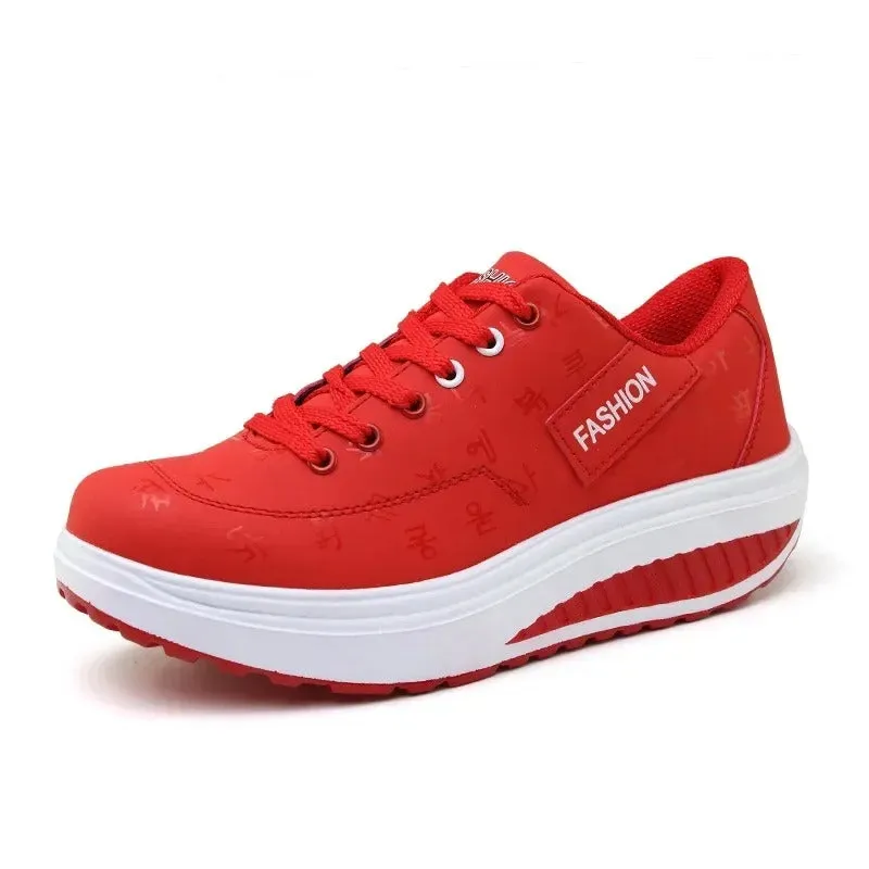 Sneakers med snrning i plattform fr kvinnor