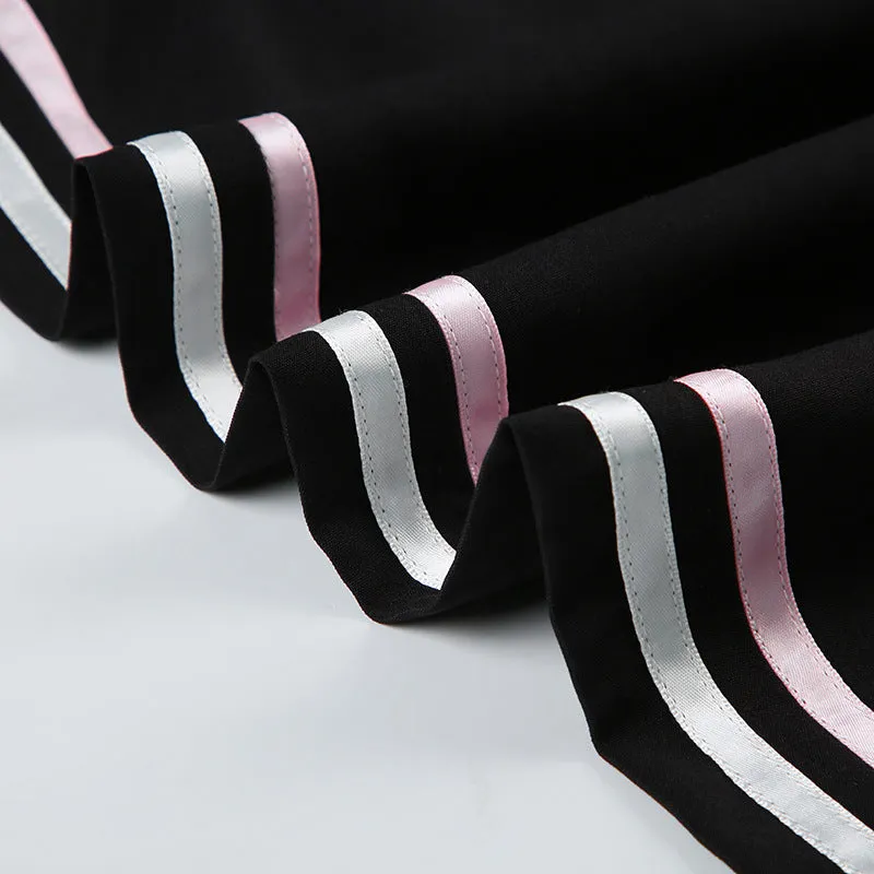 Striped Wide-Leg Track Pants