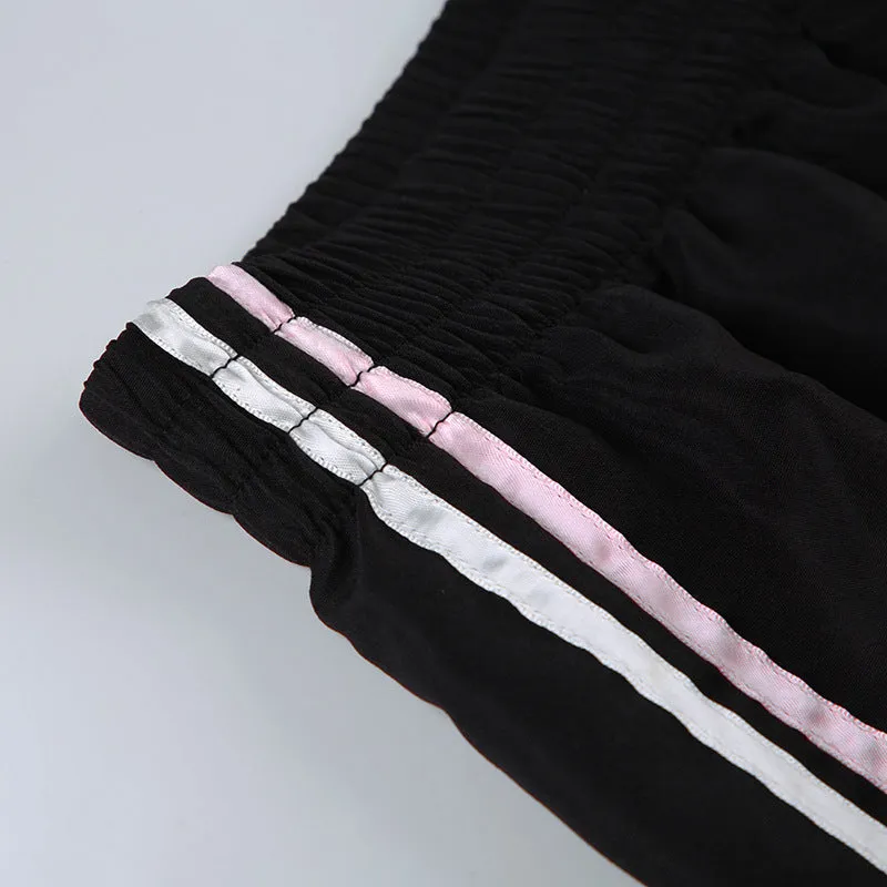 Striped Wide-Leg Track Pants