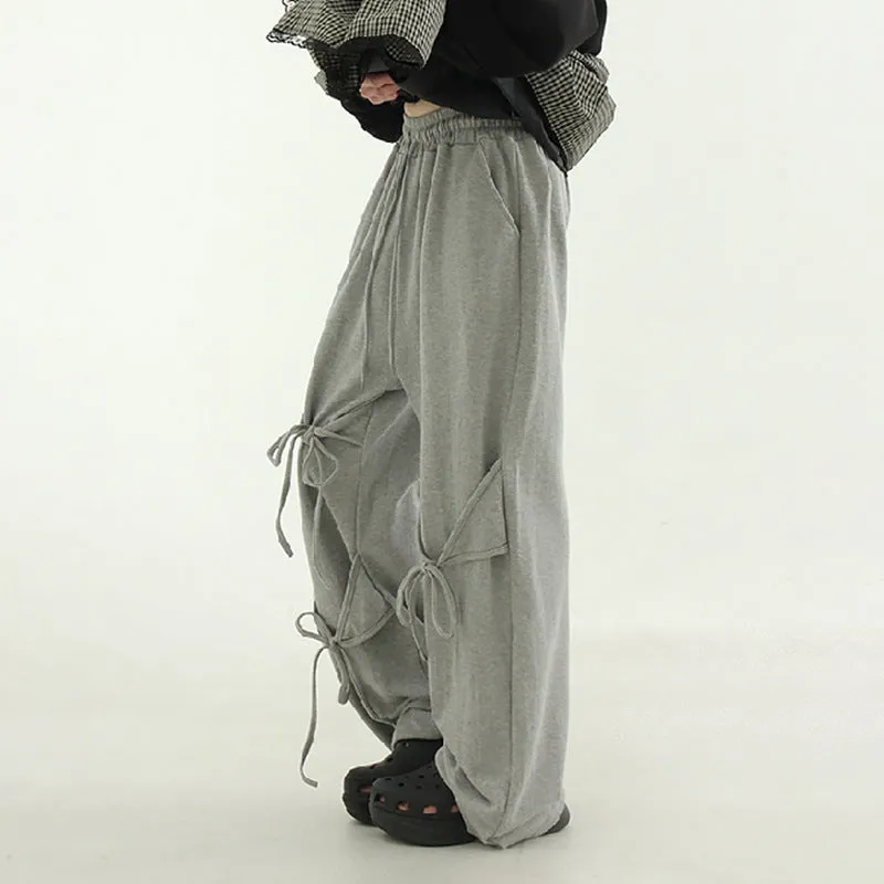 Tie-Detail Wide-Leg Sweatpants