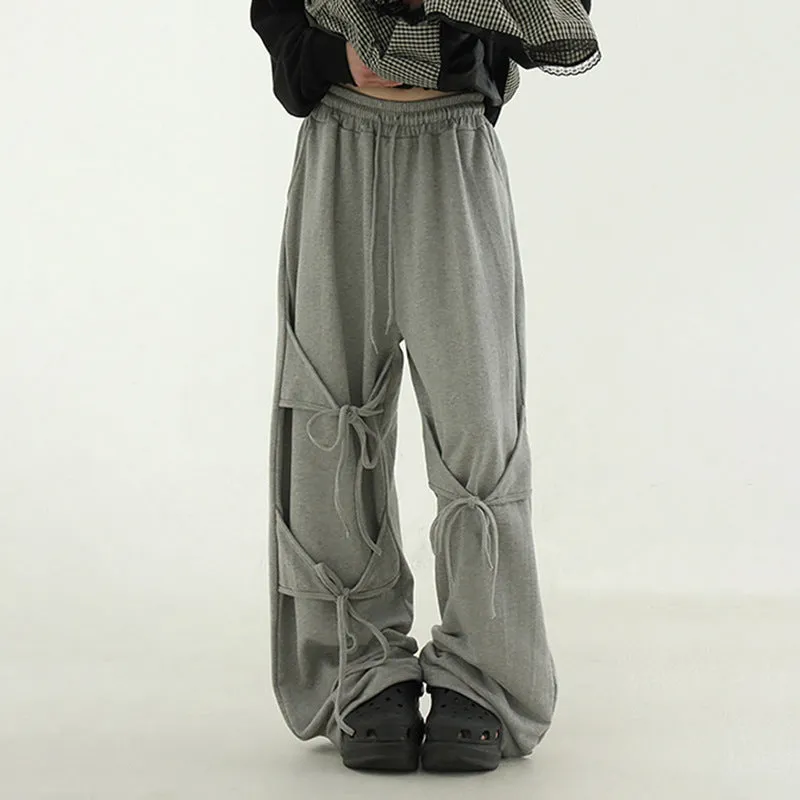 Tie-Detail Wide-Leg Sweatpants