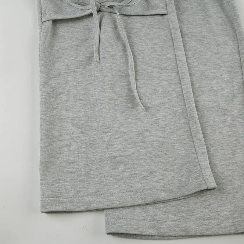 Tie-Detail Wide-Leg Sweatpants
