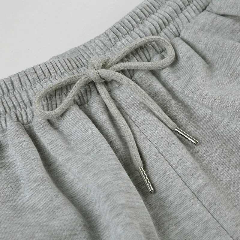 Tie-Detail Wide-Leg Sweatpants