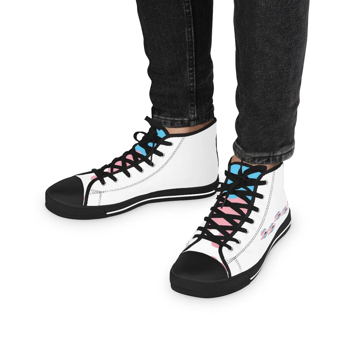 Transgender Flag Kisses LGBTQ High Top Sneakers Unisex Size