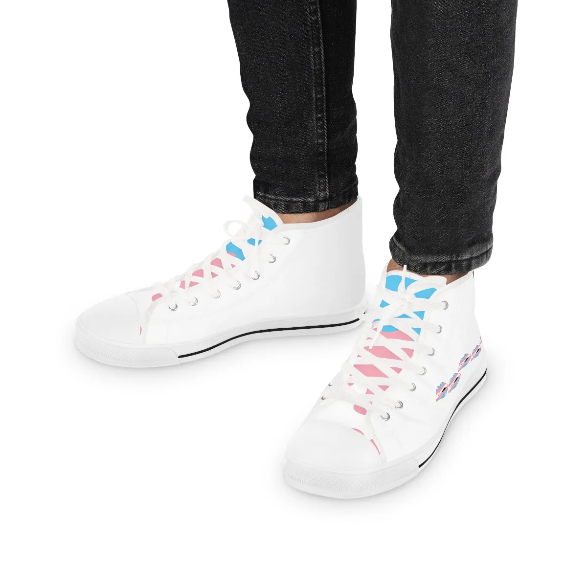 Transgender Flag Kisses LGBTQ High Top Sneakers Unisex Size