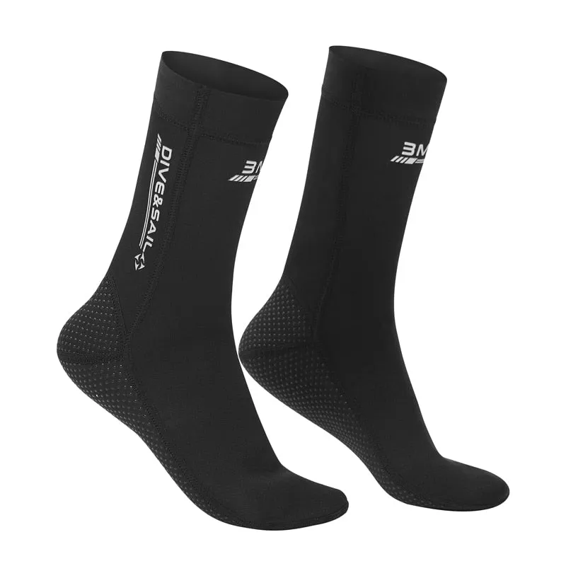 Unisex 3mm Neoprene Diving Socks Water Sport Winter Warm Anti Slip Swimming Snorkeling Socks Surfing Beach Boots for Men Women
