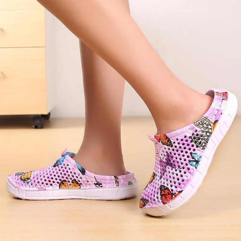 Women's Casual Garden Patten Print Hole Sandals & Slippers