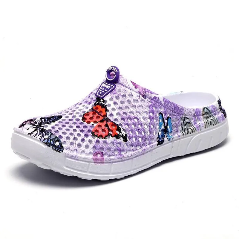Women's Casual Garden Patten Print Hole Sandals & Slippers