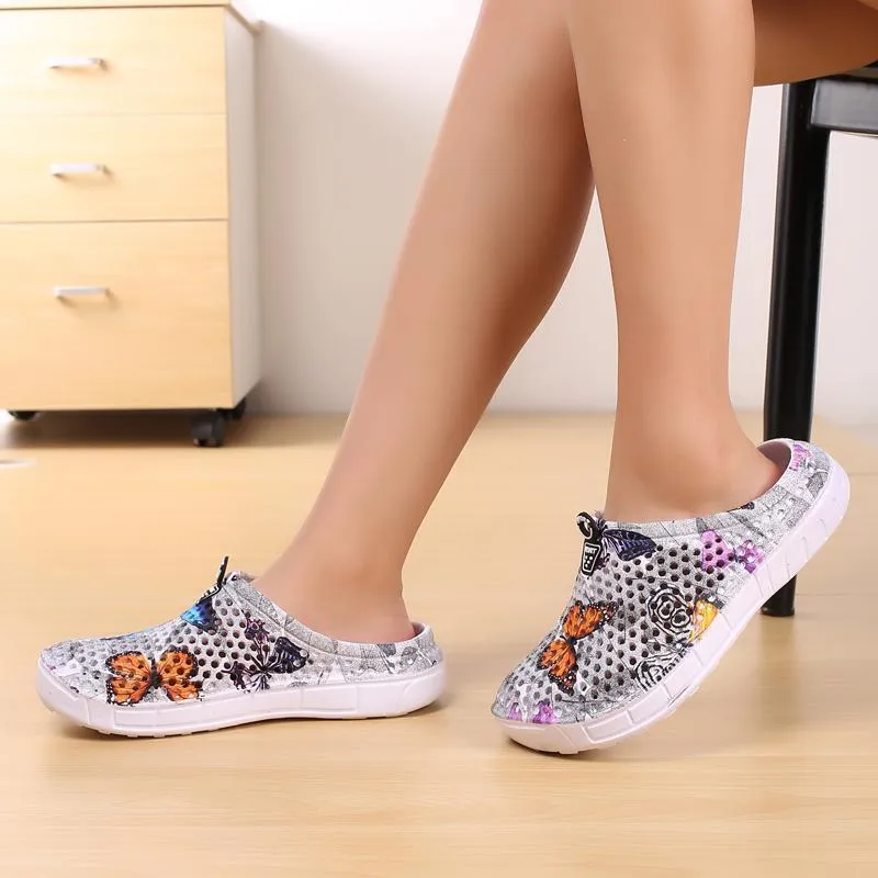 Women's Casual Garden Patten Print Hole Sandals & Slippers