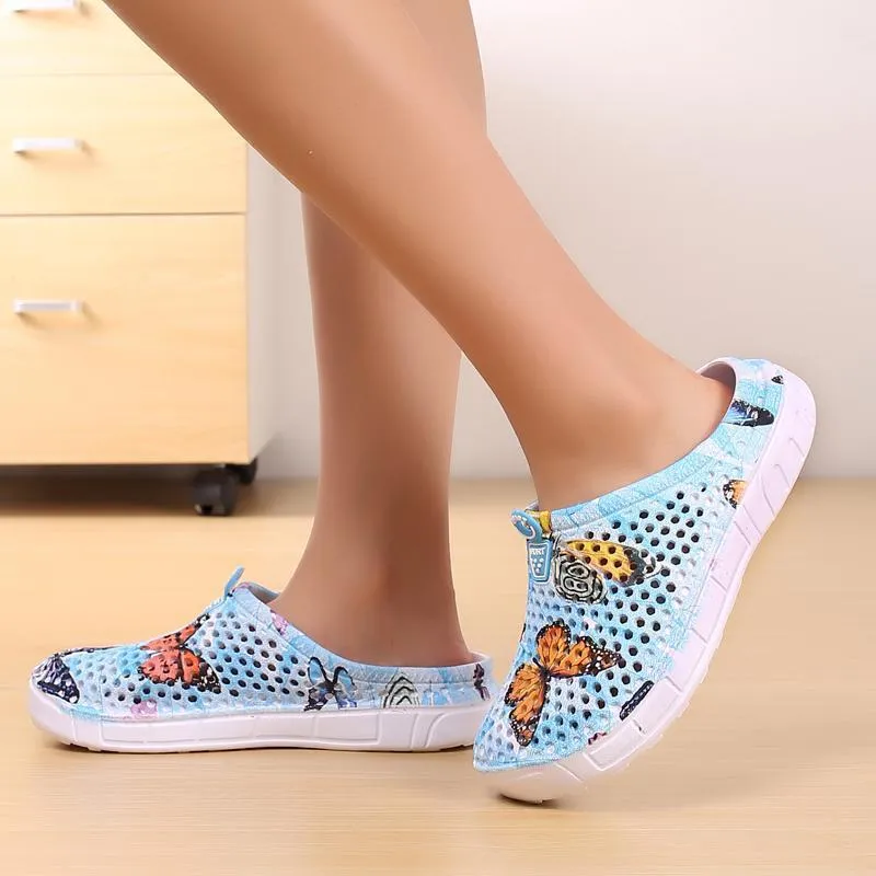 Women's Casual Garden Patten Print Hole Sandals & Slippers
