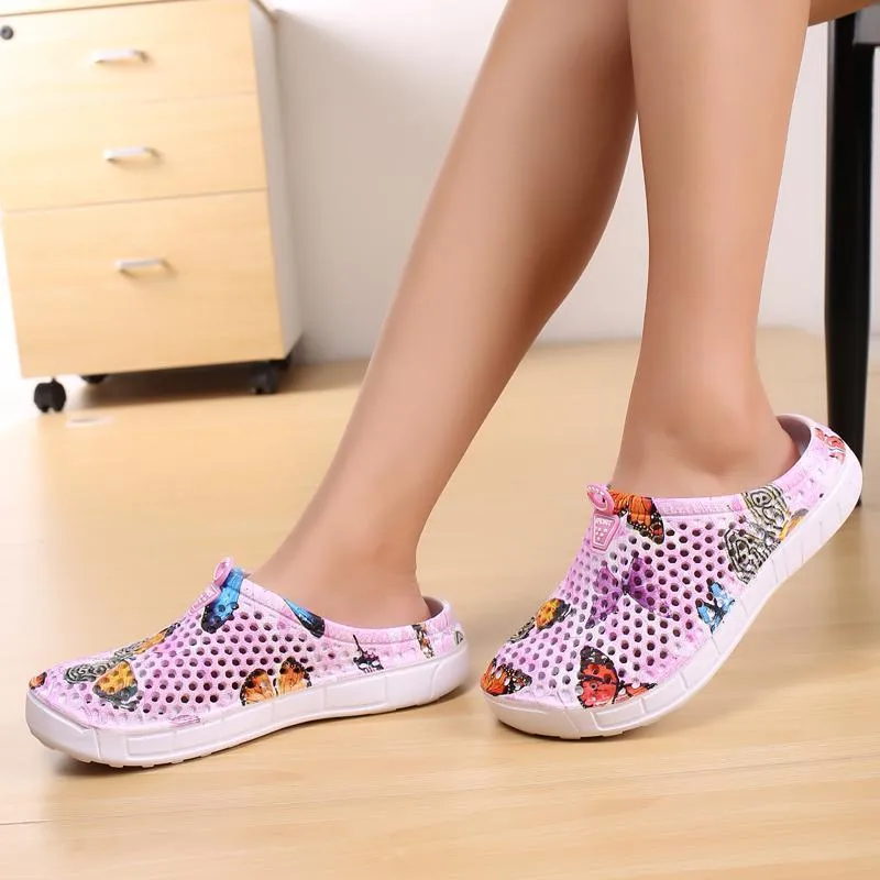 Women's Casual Garden Patten Print Hole Sandals & Slippers