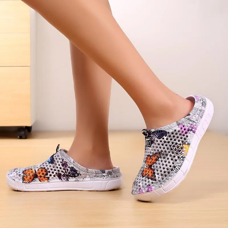 Women's Casual Garden Patten Print Hole Sandals & Slippers