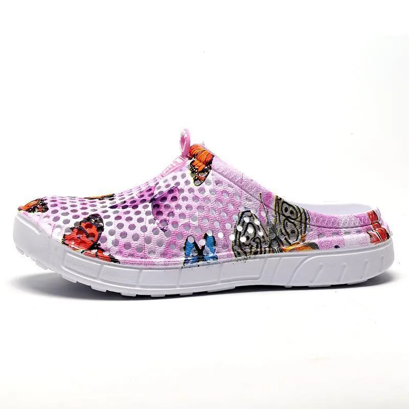 Women's Casual Garden Patten Print Hole Sandals & Slippers