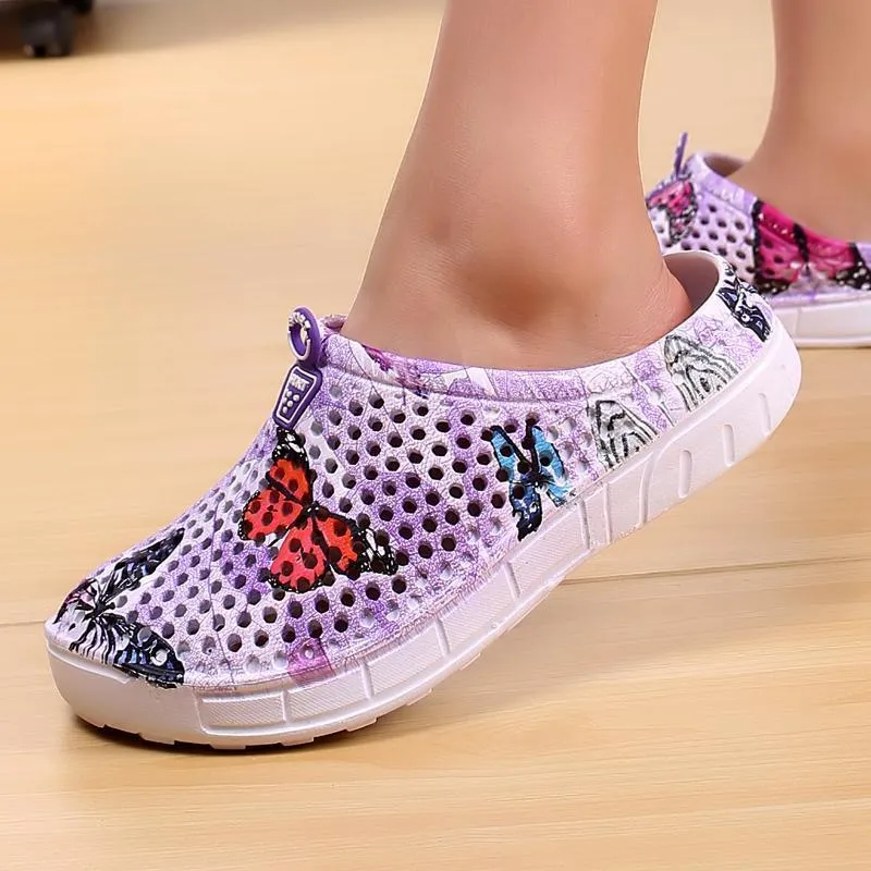 Women's Casual Garden Patten Print Hole Sandals & Slippers