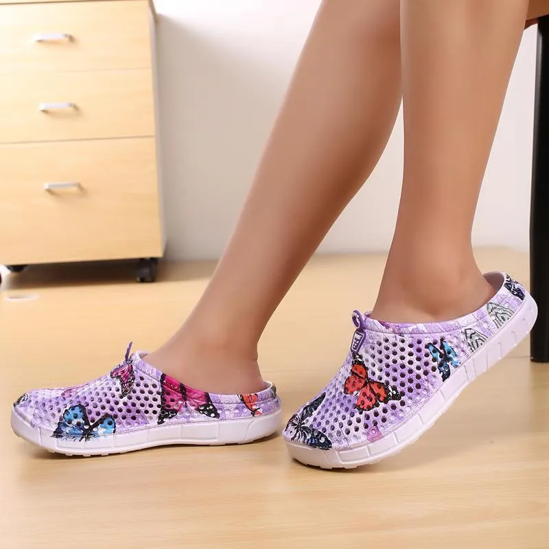 Women's Casual Garden Patten Print Hole Sandals & Slippers