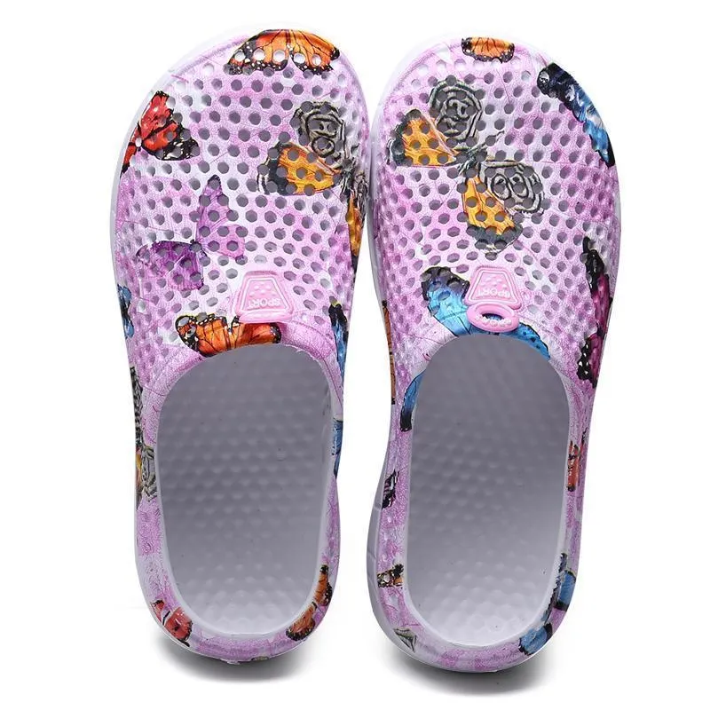 Women's Casual Garden Patten Print Hole Sandals & Slippers