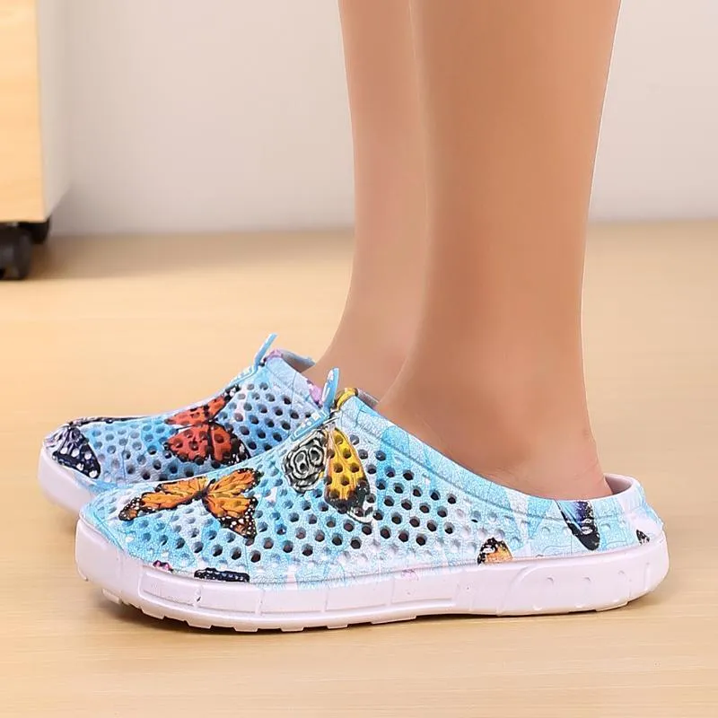 Women's Casual Garden Patten Print Hole Sandals & Slippers