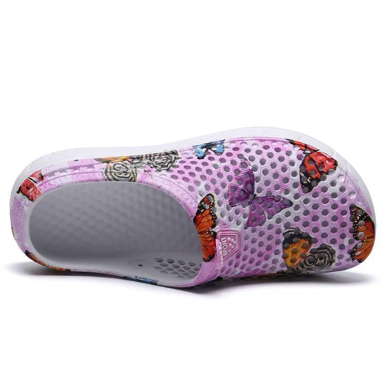 Women's Casual Garden Patten Print Hole Sandals & Slippers